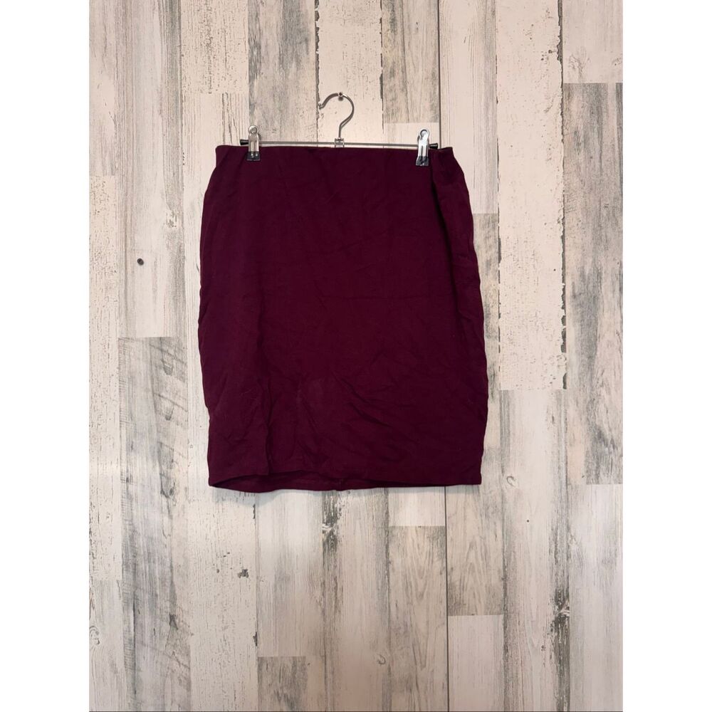 IRIS Burgundy Pencil Skirt Plus Size 1X Stretch Bodycon Office Career Midi